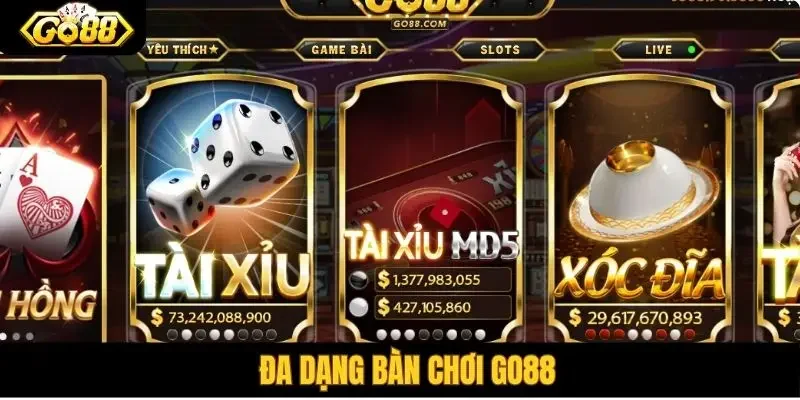 Đa dạng bàn chơi Go 88